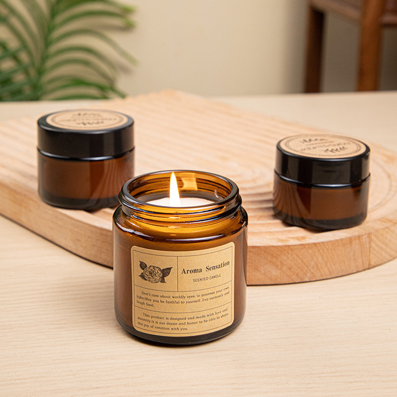 Scented Candle Luxury - Коричневая стеклянная чашка, ароматерапевтическая свеча, бездымная